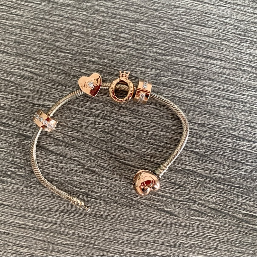 Pandora bracelet with charms